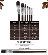 Isomars Professional Filbert Brush Collection For Canvas Painting And Mixed Media Art