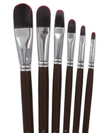 Isomars Professional Filbert Paint Brush Set Of 6 For Acrylic And Watercolor Painting