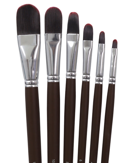 Isomars Professional Filbert Paint Brush Set Of 6 For Acrylic And Watercolor Painting