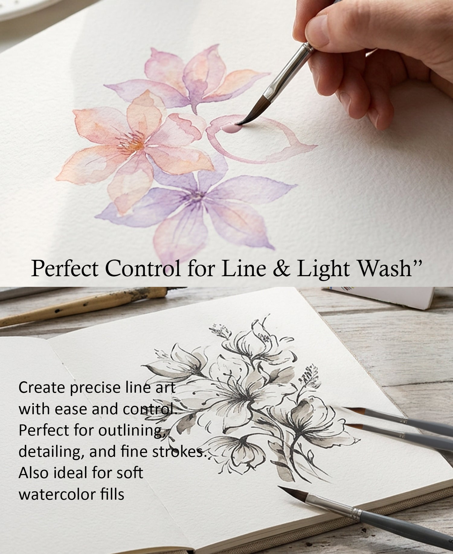 Isomars Professional Petal Brushes For Watercolor Acrylic And Creative Artwork