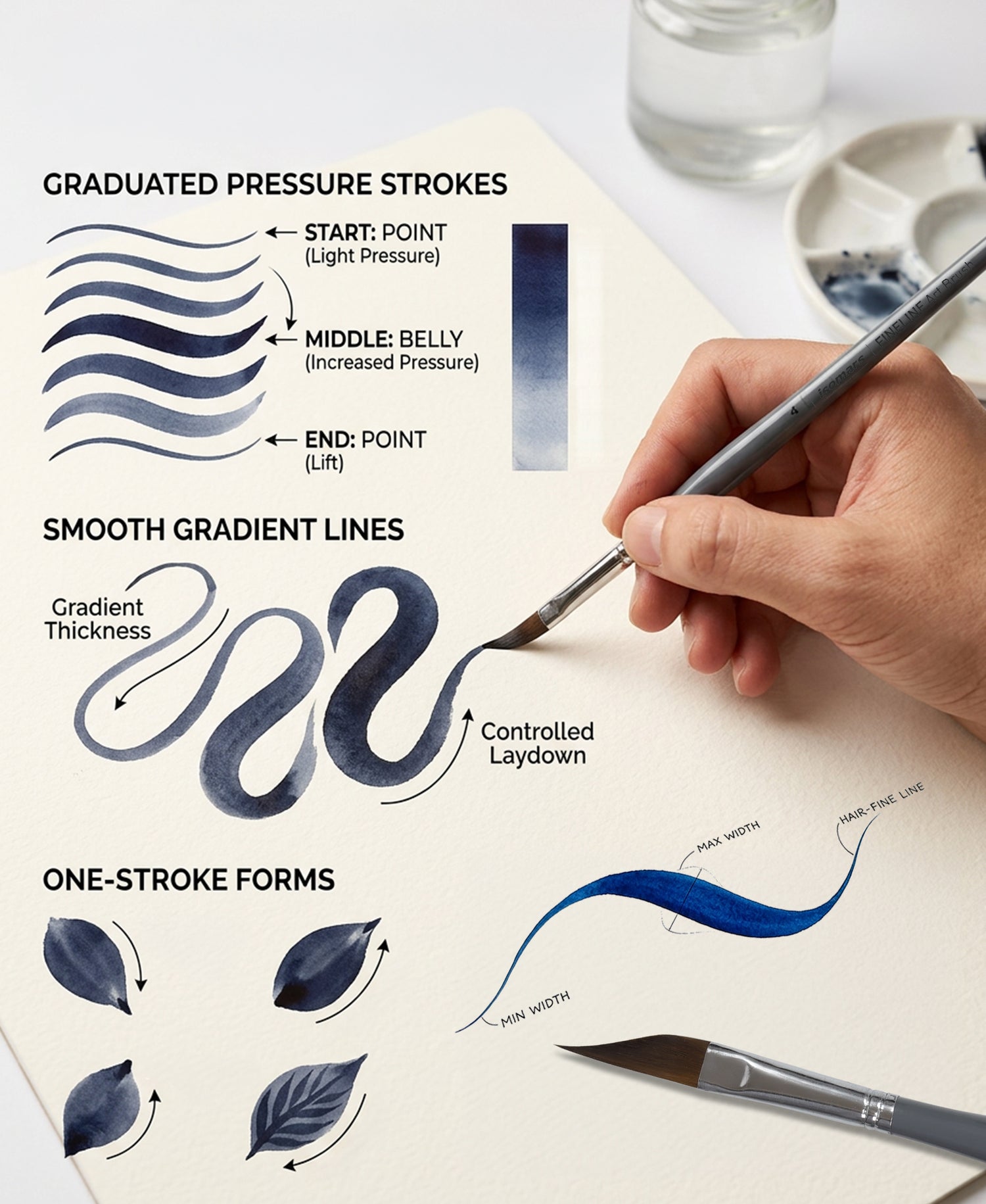 Isomars Professional Petal Brushes For Watercolor Acrylic And Creative Artwork