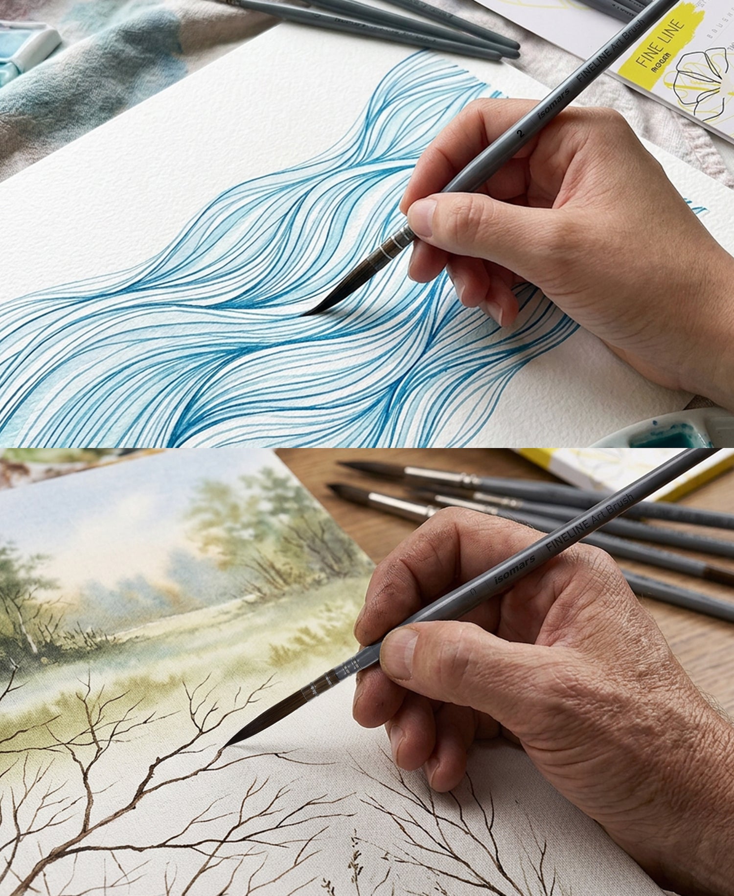 Isomars Professional Rigger Brushes For Illustration Decorative Art And Craft Painting