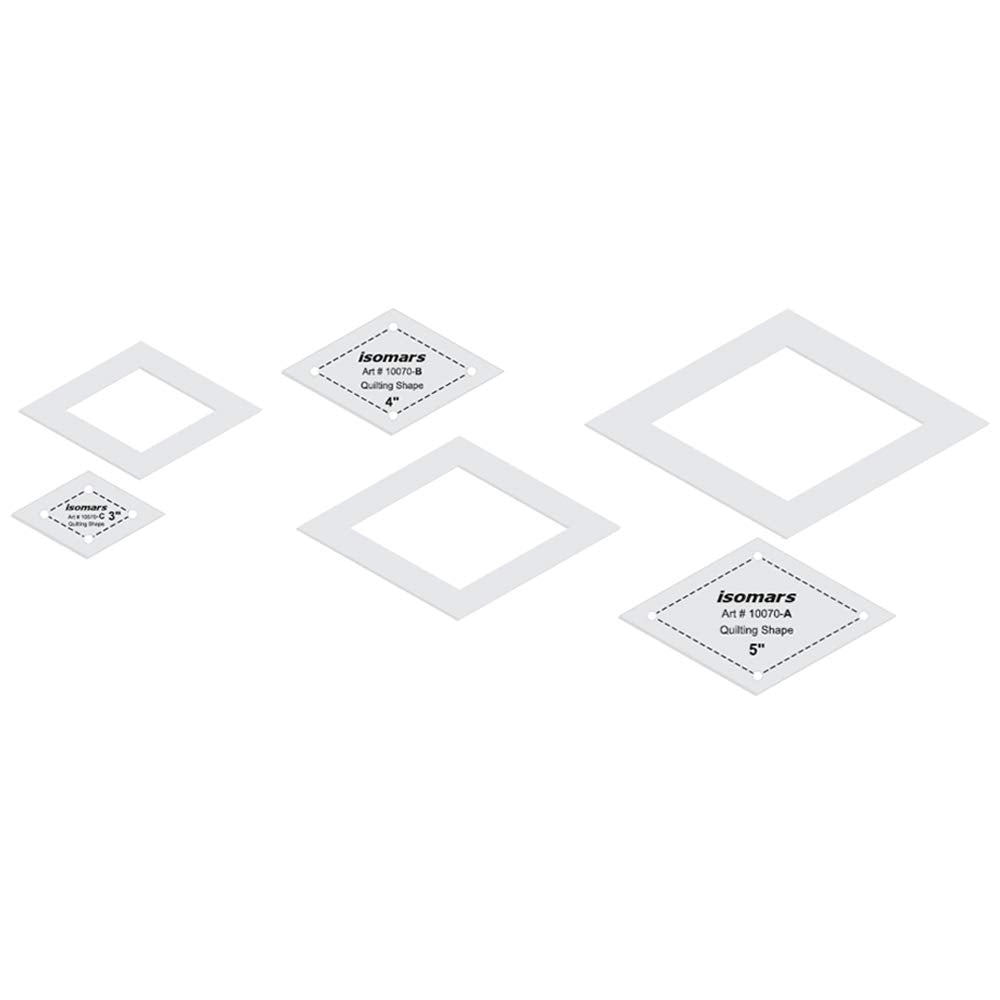 Isomars Quilting Patchwork Shape Scale Set of 3 Article 14 Transparent Templates