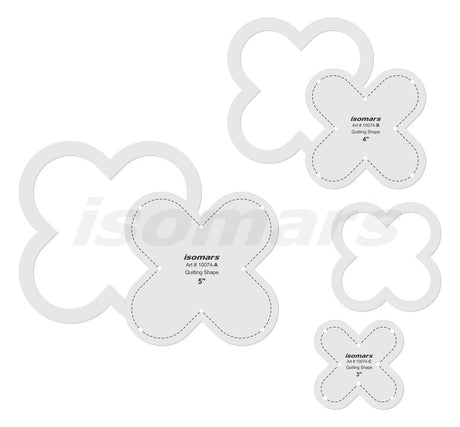 Isomars Quilting Patchwork Shape Scale Template Set of 3 Acrylic Quilting Rulers