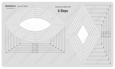 Isomars Quilting Template 6 Steps Article 28 Acrylic Quilting Stencil