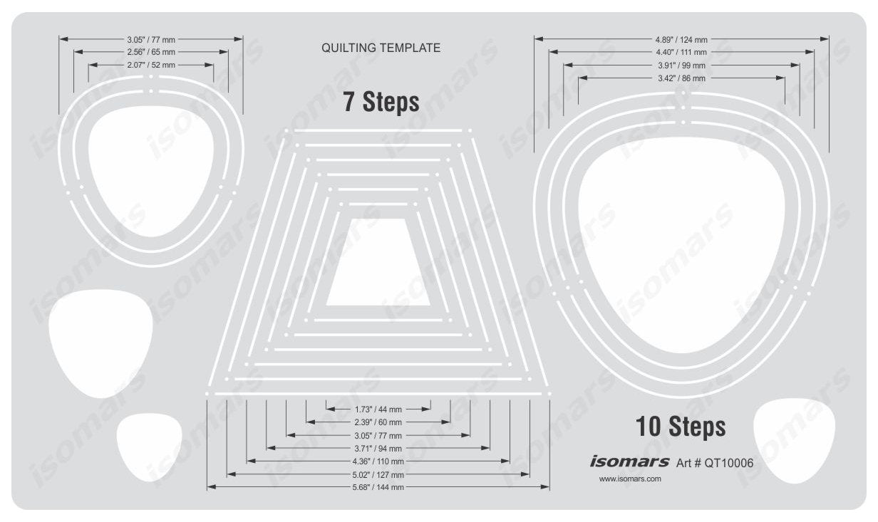 Isomars Quilting Template 7/10 Steps for Multi Size Stitching Patterns