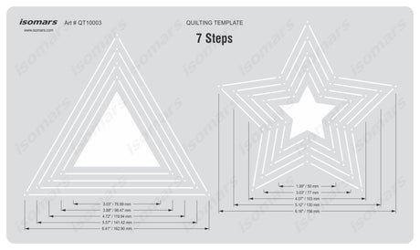 Isomars Quilting Template 7 Steps for Triangle and Star Stitching Patterns