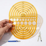 Isomars Radius Master Circle Template, Large Circle and Semi Circle Arc Drafting Stencil with Multiple Radius Measurements for Architects, Engineers, Designers, Technical Drawing & Blueprint Planning