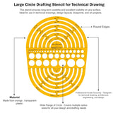 Isomars Radius Master Circle Template, Large Circle and Semi Circle Arc Drafting Stencil with Multiple Radius Measurements for Architects, Engineers, Designers, Technical Drawing & Blueprint Planning