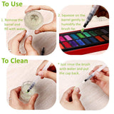 Isomars Refillable Aqua Brush Set for Blending Watercolor and Pigments