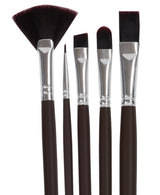 Isomars Studium Extra Long Handle Artist Brush Set Of 5 For Acrylic Watercolor And Oil Painting