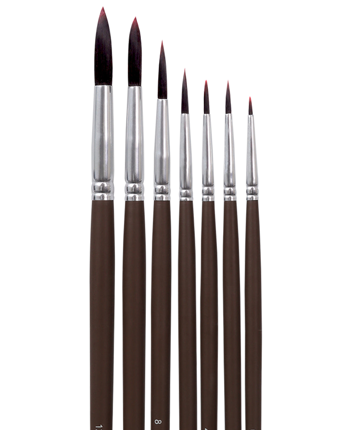 Isomars Studium Extra Long Handle Round Paint Brush Set Of 7 For Acrylic And Watercolor Painting