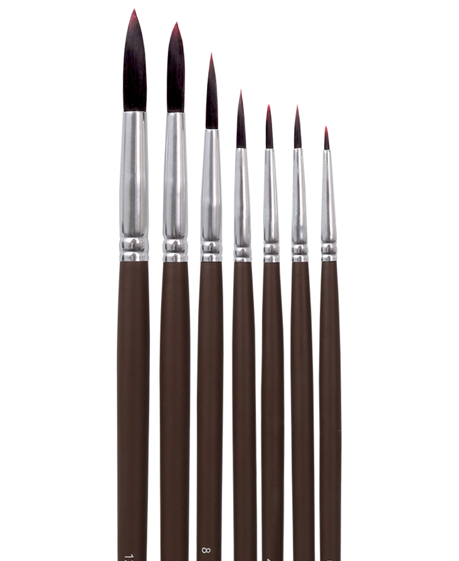 Isomars Studium Extra Long Handle Round Paint Brush Set Of 7 For Acrylic And Watercolor Painting