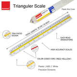 Isomars Triangular Scale 12 Inch with Stainless Steel Measuring Ruler 12 Inch Combo Set | Architect & Engineering Drafting Ruler | Multi-Scale Metric Drawing Tool for Students & Professionals