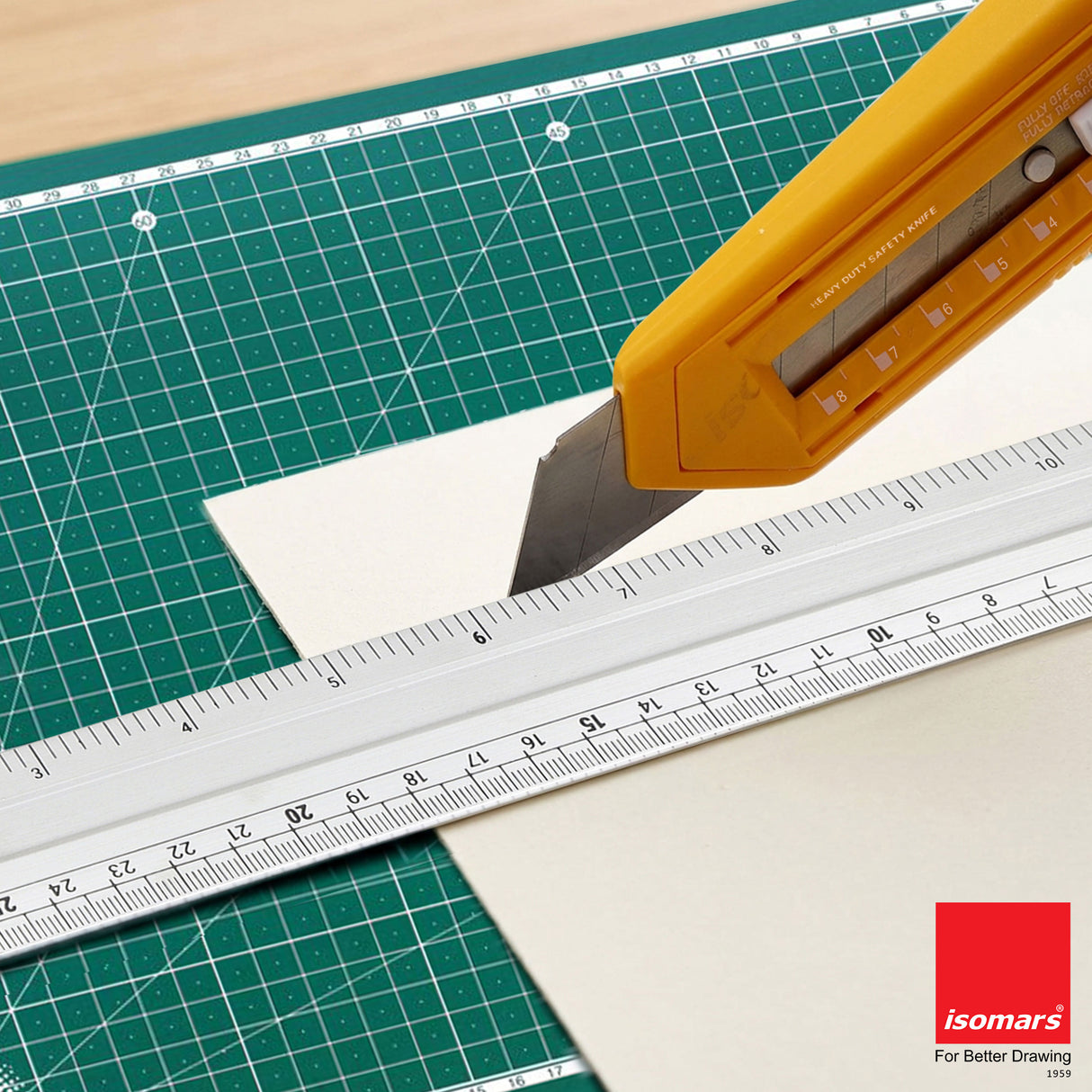 Isomars A3 Self-Healing Cutting Mat with 12 Inch Aluminium Scale & Jumbo Paper Cutter | Precision Cutting Kit for Paper Craft, Artwork, Office, School & DIY Projects