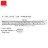 Isomars 12 Inch Aluminium Cutting Ruler & 12 Inch Stainless Steel Scale Combo | Dual Side CM & Inch Markings | Precision Measuring Rulers for Drawing, Drafting, Craft, Office & School Use