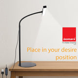 Isomars LED Desk Lamp for Computer Monitor & Laptop 24 Inch | Eye Friendly USB Study Light with Circular Base, Flexible Gooseneck, 3 Color Modes & 10 Brightness Levels for Reading, Office & Workbench