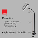 USB Powered Compact Clamp LED Desk Lamp for Focused Study and Workstation Use