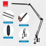 ISOMARS LED Desk Lamp with Adjustable Angle & Clamp | 12 Inch Overhead USB Study Table Light for Desktop, Laptop, Office & Reading | 3 Color Modes, 10 Brightness Levels, Eye Care LED Lamp11