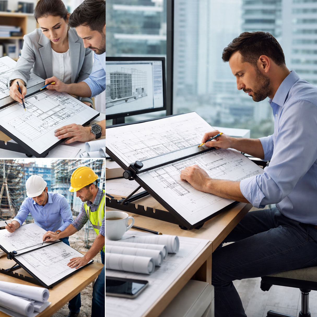 Isomars Drawing & Drafting Board Table Model with Parallel Motion Ruler | Professional Drafting & Technical Drawing Board