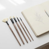 Master Professional Artist Brush Set with Essential Hog Hair Brush Shapes