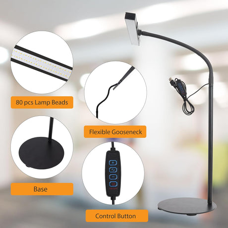 Modern Black USB Powered LED Desk Lamp for Laptop Computer and Desktop Use