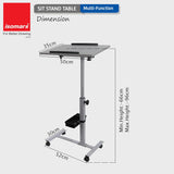 Multipurpose Sit Stand Laptop Table with Lockable Wheels and Adjustable Height