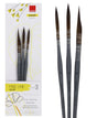 Isomars Fineline Rigger Brush Set Of 3 For Watercolor And Long Stroke Painting