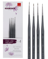 Isomars Fineline Micro Spotter Brush Set Of 4 For Miniature Art And Fine Detailing