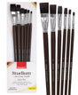 Isomars Studium Extra Long Handle Flat Paint Brush Set Of 6 For Acrylic And Watercolor Painting