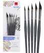 Isomars Fineline Petal Brush Set Of 5 For Floral Watercolor And Acrylic Painting