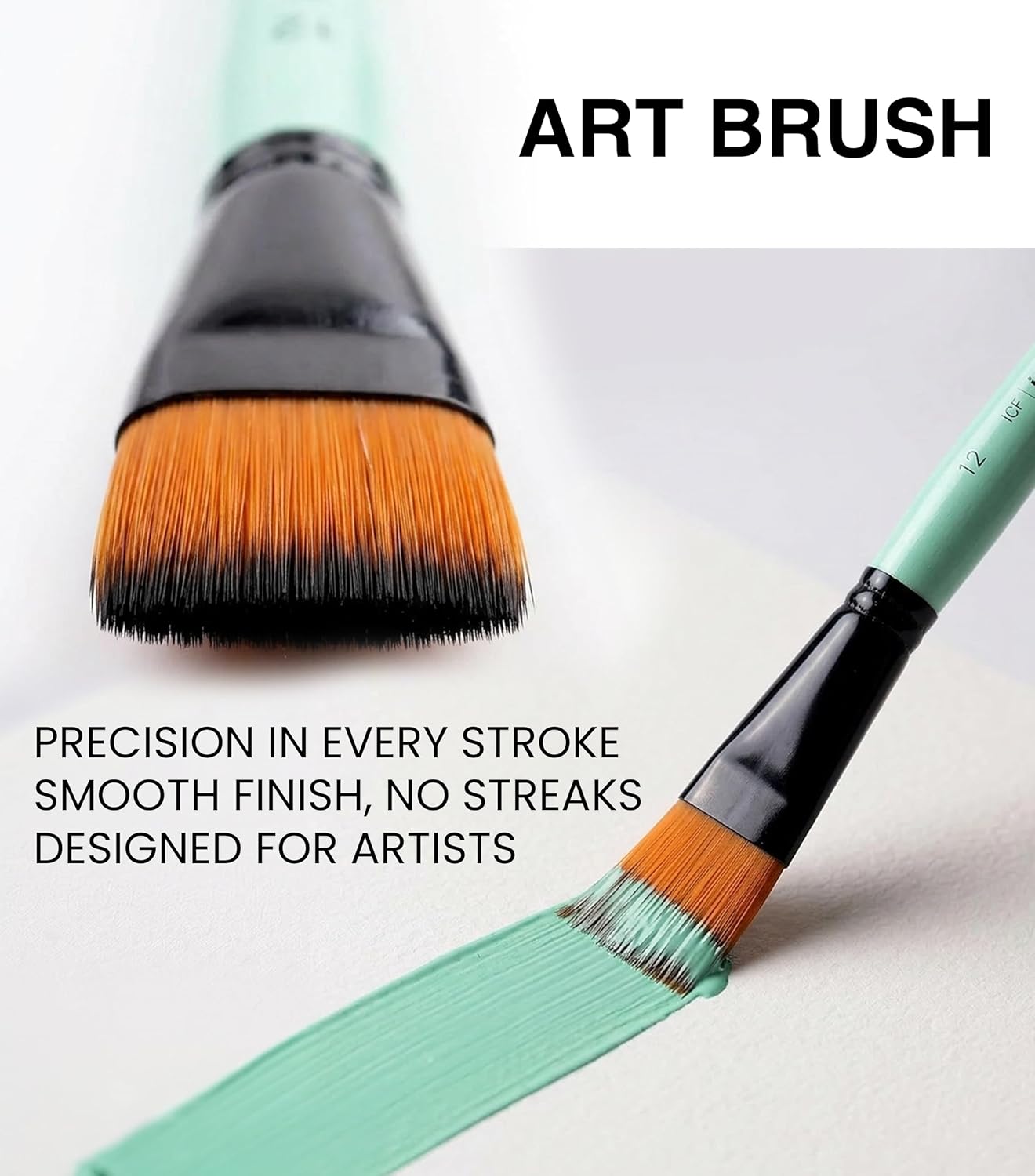 Premium Flat Paint Brushes for Acrylic Watercolor Oil and Mixed Media Painting