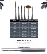 Isomars Fineline Art Brush Set of 6 for Watercolor Acrylic and Gouache Painting