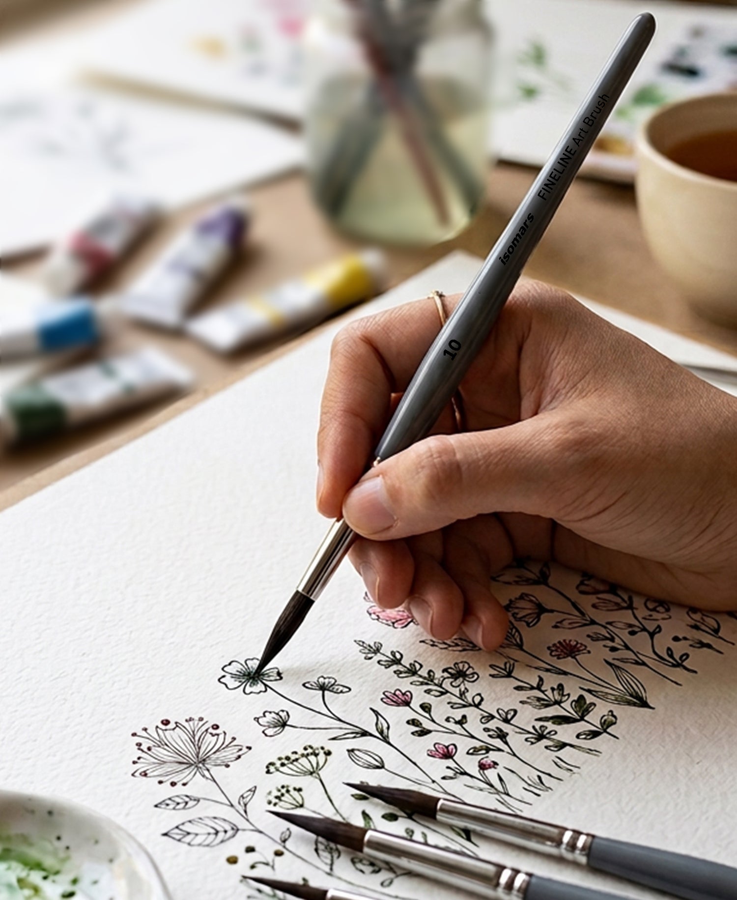 Professional Fine Line Art Brushes For Miniature Painting And Illustration Work