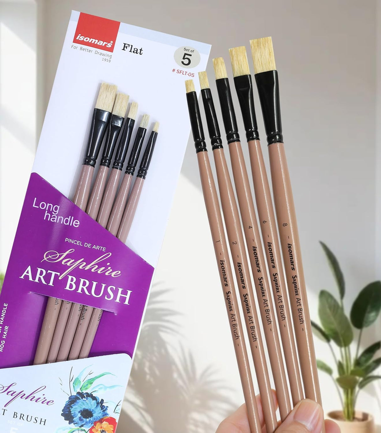 Professional Flat Artist Brush Set for Acrylic Watercolor Oil Gouache and Tempera Painting