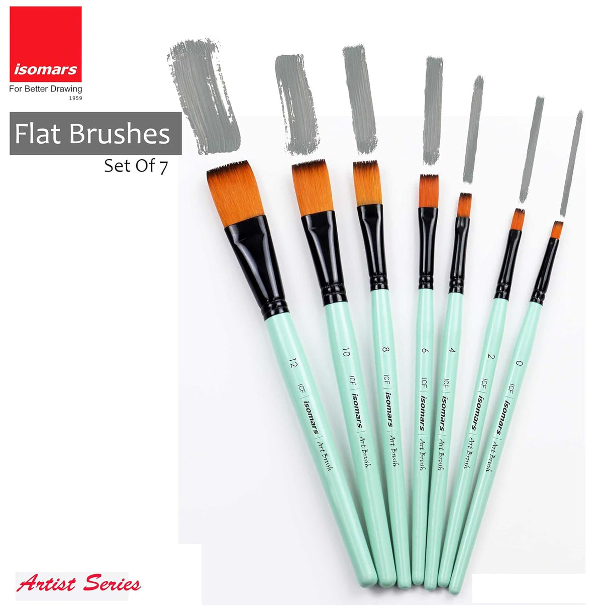 Professional Flat Paint Brush Kit for Students Hobbyists and Artists