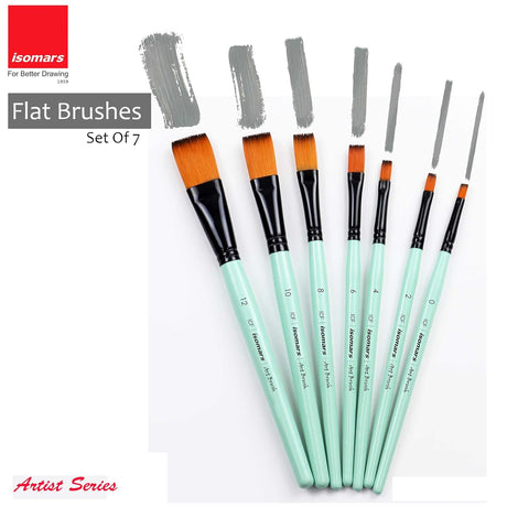 Professional Flat Paint Brush Kit for Students Hobbyists and Artists