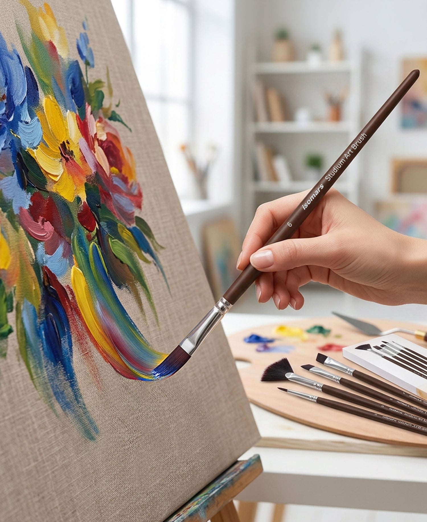 Professional Synthetic Artist Brushes For Oil Painting And Decorative Artwork