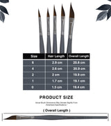 Professional Synthetic Taklon Hair Brushes For Blending And Petal Detailing