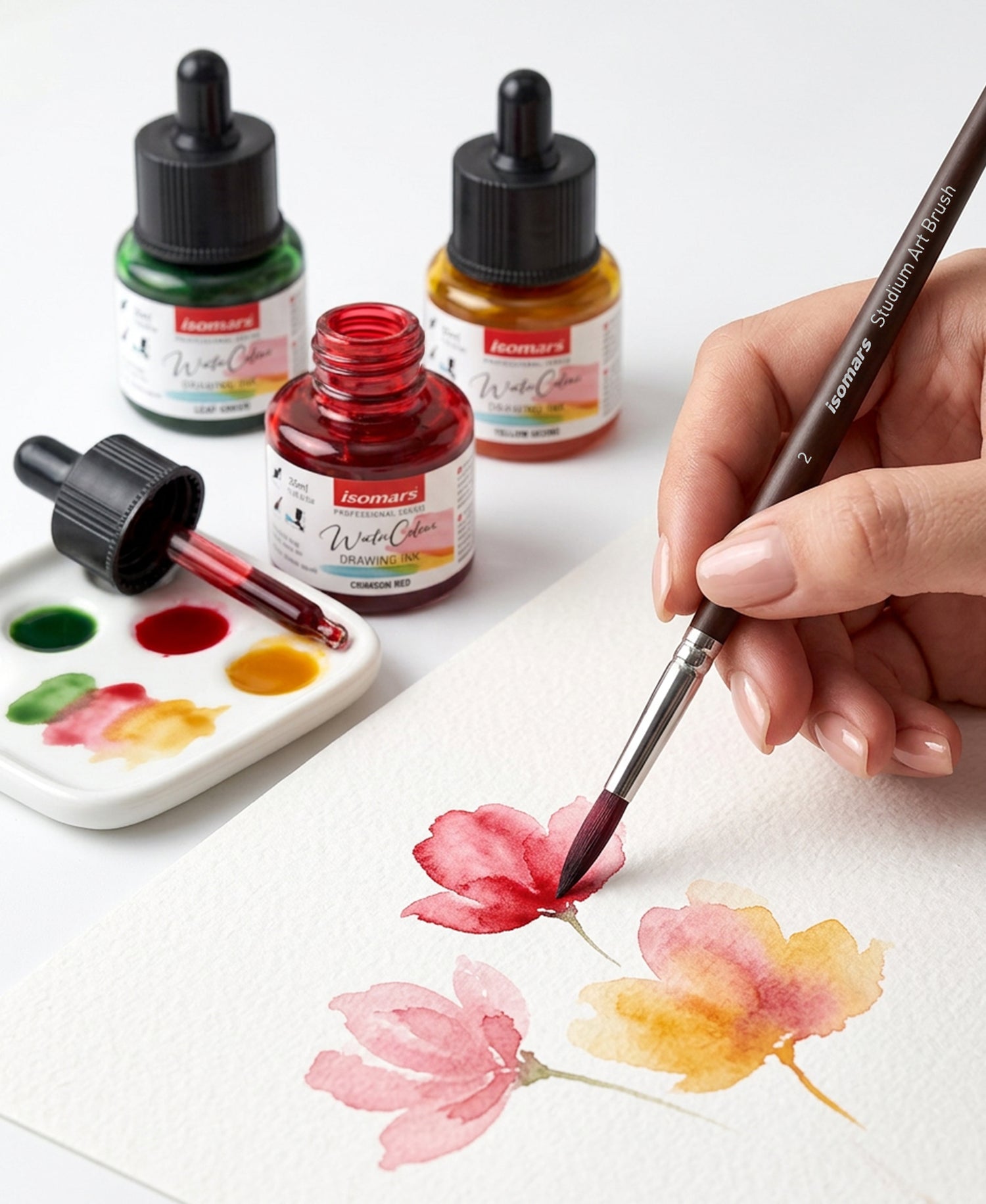 Professional Synthetic Taklon Round Brushes For Oil Painting And Decorative Artwork