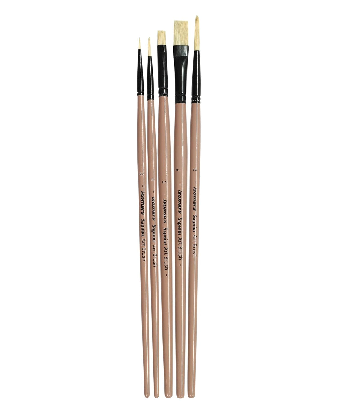 Saphire Flat & Round Paint Brush Set of 5 for Artists | Professional Mixed Art Brush Set for Watercolor, Acrylic & Oil Painting | Smooth Blending, Fine Detailing & Even Strokes Multi-Purpose Brushes