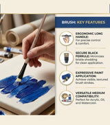 Saphire Professional Paint Brush Set of 10 | Mixed Long Handle Hog Hair Artist Brushes for Acrylic & Oil Painting | Filbert, Fan, Angular, Flat, Round, Deer Foot, Dagger, Cat’s Tongue Canvas Brush Set