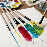 Saphire Long Handle Professional Paint Brushes for Canvas Paper and Mixed Media Painting
