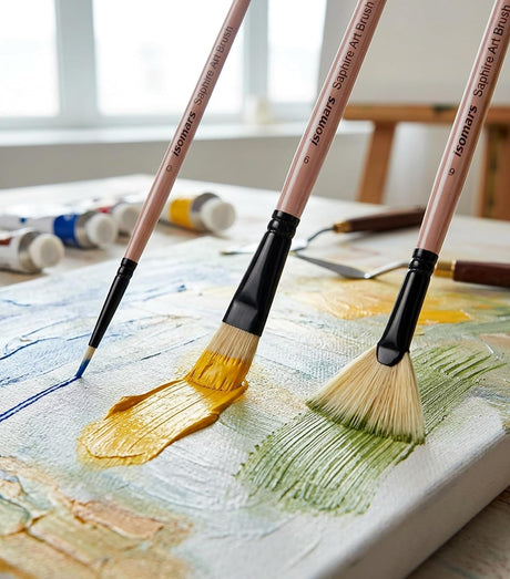 Saphire Professional Canvas Paint Brush Set for Acrylic Oil Texture and Fine Art Painting
