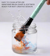 Set of 7 Flat Synthetic Brushes for Broad Strokes Blending and Washes