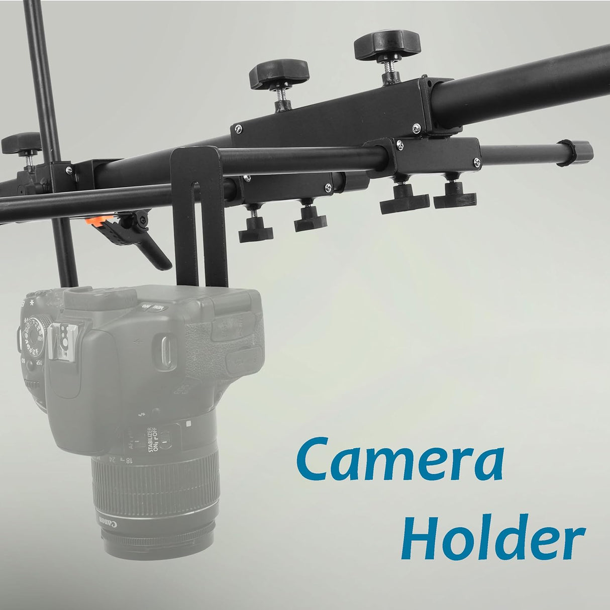 Flat Lay Product Photography Stand with Camera Holder Lights and Background Brackets