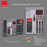 Technoart Technical Drawing Pens (Set of 3)