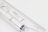 Transparent Rolling Drawing Ruler with Compass Protractor Circle and Angle Templates