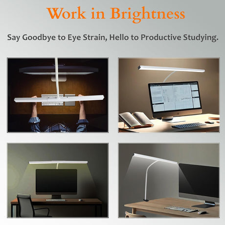 USB Powered Adjustable Brightness Computer Monitor Lamp with Hands Free Overhead Light