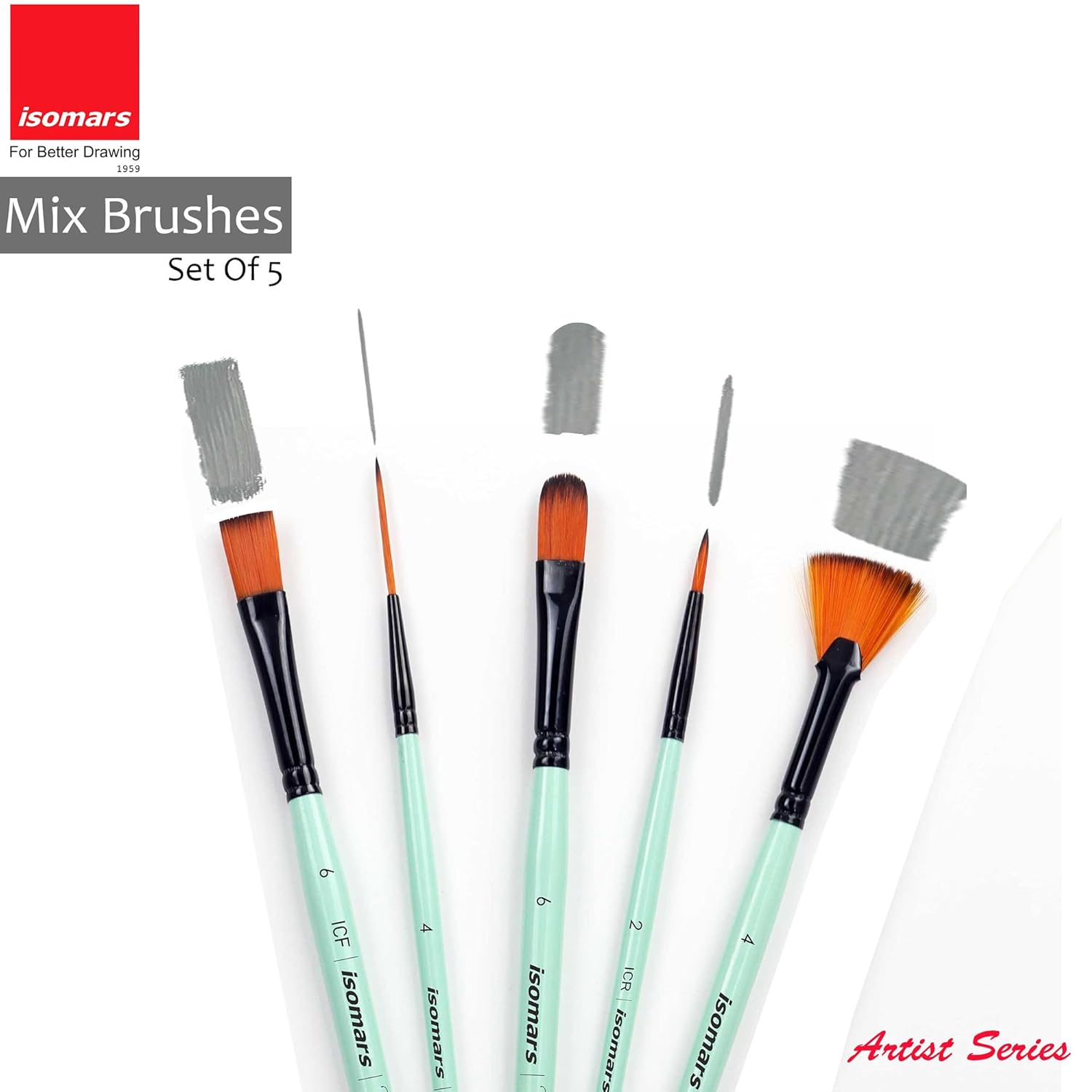 Versatile 5 in 1 Mixed Paint Brush Collection for Creative Art Effects